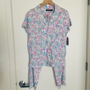 Lauren Ralph Lauren Women’s Small Pajama Set Buttons Shirt Pants Floral Print